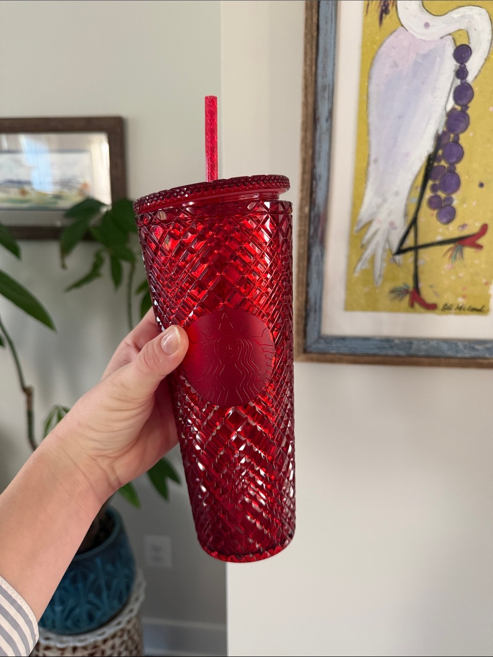 Starbucks Red Holiday Winter 2021 Jeweled Tumbler Cold Cup Venti 24oz New w/ Tag